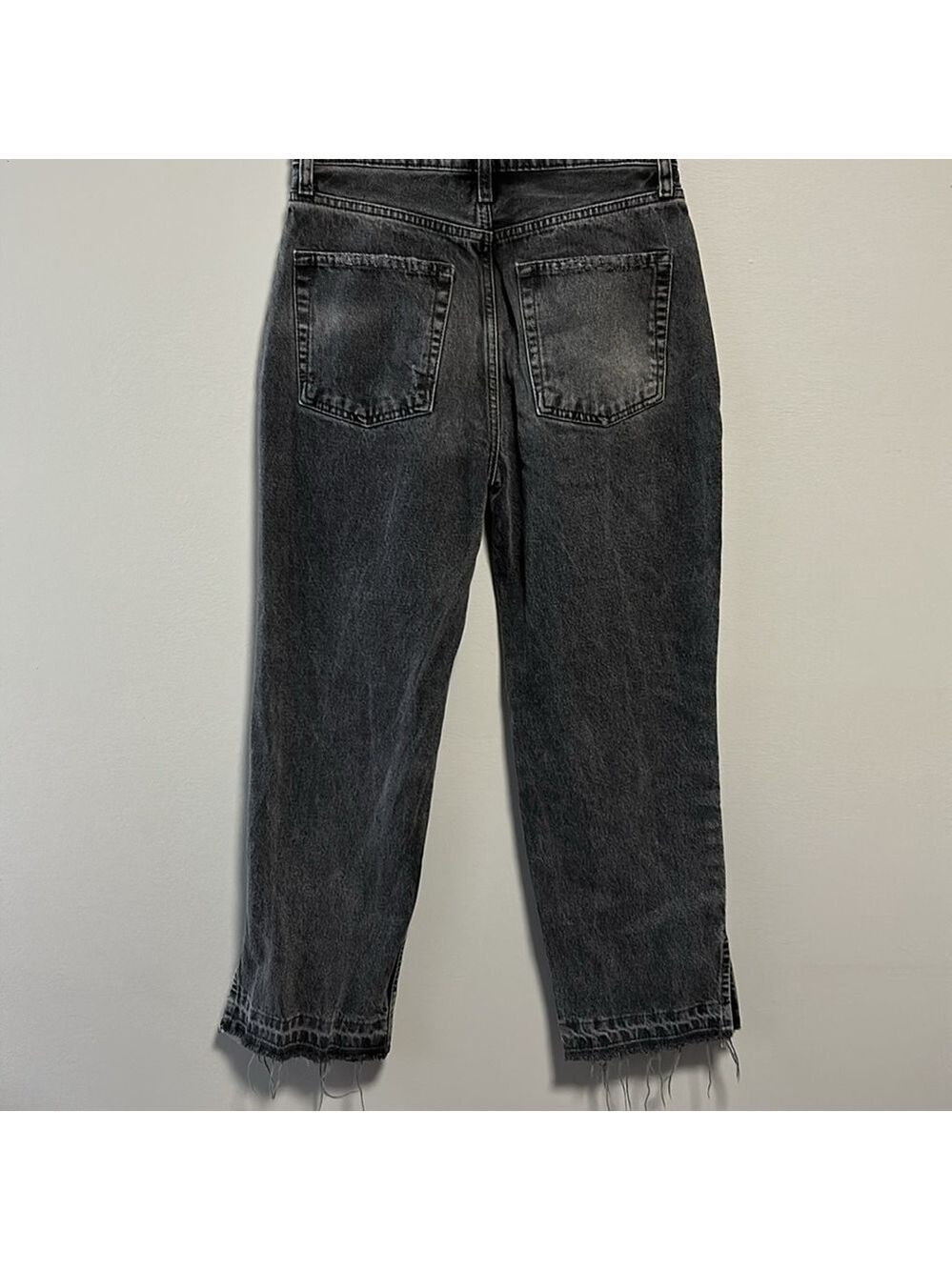 Free People We The Free Boho Festival Black Straight Leg Distressed Jeans 26 - Picture 3 of 15